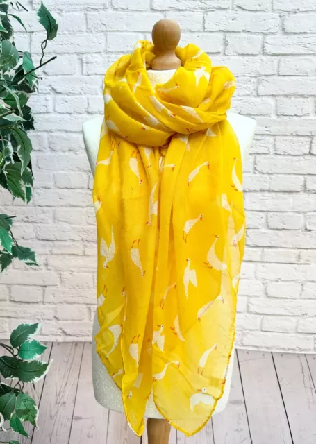 Ladies Cute Duck Print YELLOW Fashion Scarf