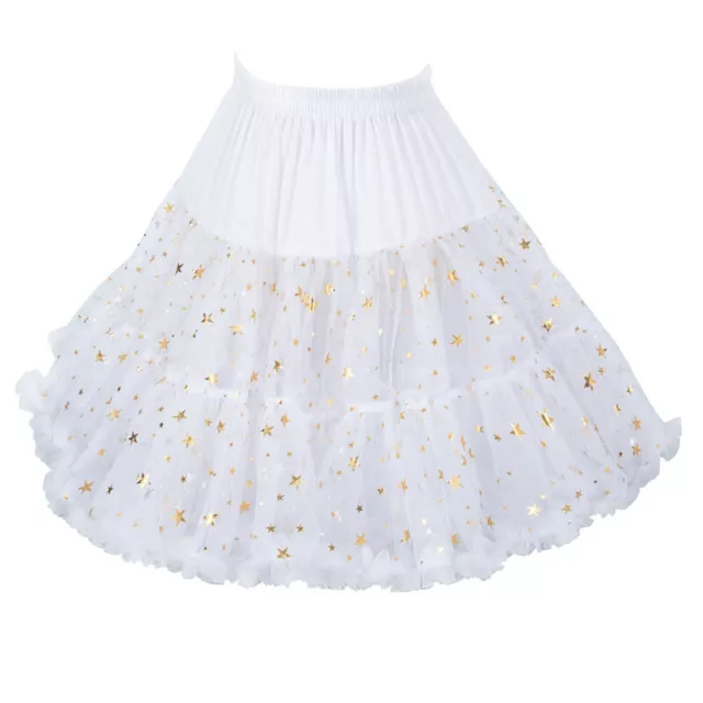 Donna Ragazze Lucido Stella Lolita Sottoveste Crinolina Sottogonna Cosplay