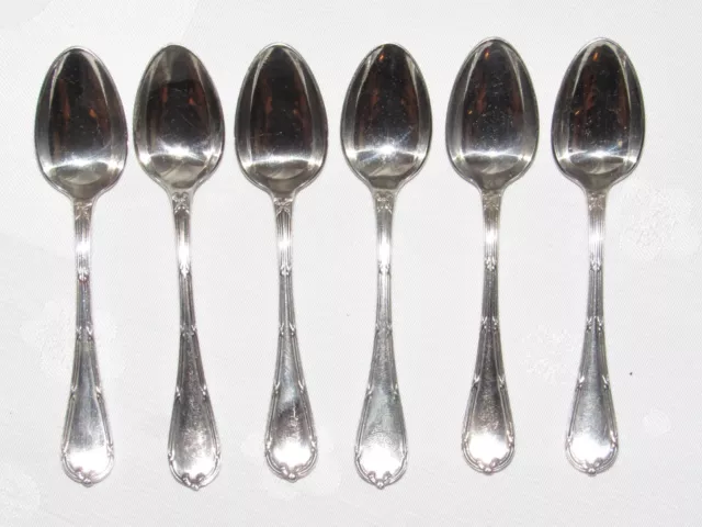 01J5 6 PETITES CUILLERES A CAFE / MOKA 10 cm  CHRISTOFLE MODELE A RUBANS CROISES