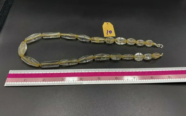 old antique ancient beautiful crystals quartz beads necklace from Burma original 6