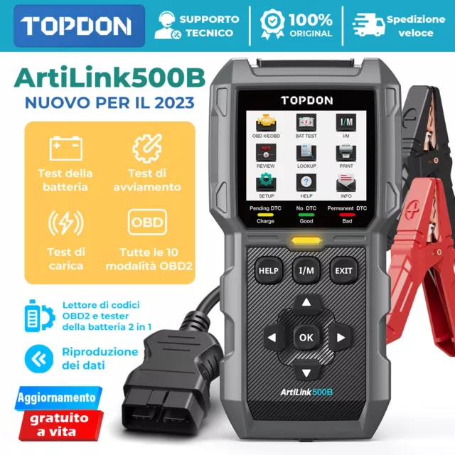 TOPDON AL500B Dispositivo Diagnostico Auto Scanner Tester per batterie