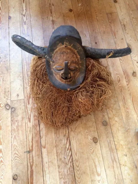 Antique Rare Original African Wooden Mask Yaka DR Congo Africa Tribe Tribal #816