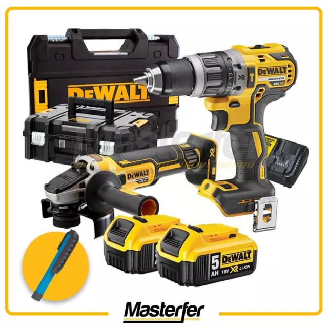 ✅Kit Dewalt Trapano Avvitatore A Batteria Dcd796 Smerigliatrice Dcg405 Brushless