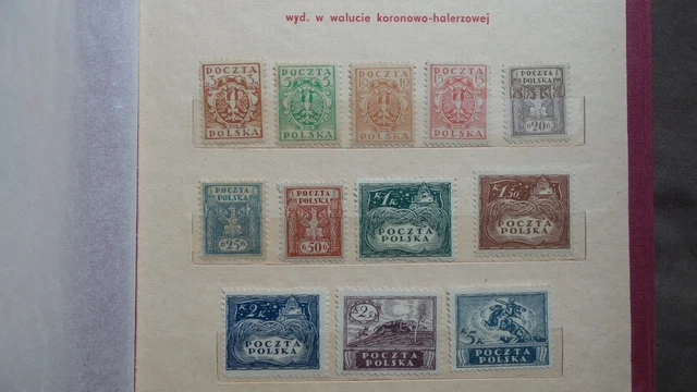 Polen 1919 / Kat. Fischer Nr. 73 A – 82 A  Komplet / Ungebraucht / mit Falz – F