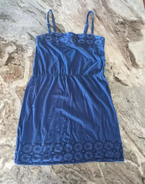 BEAUTIFUL Roxy Dress! Awesome Deep Blue, Crocheted Detail, Women's Size Large