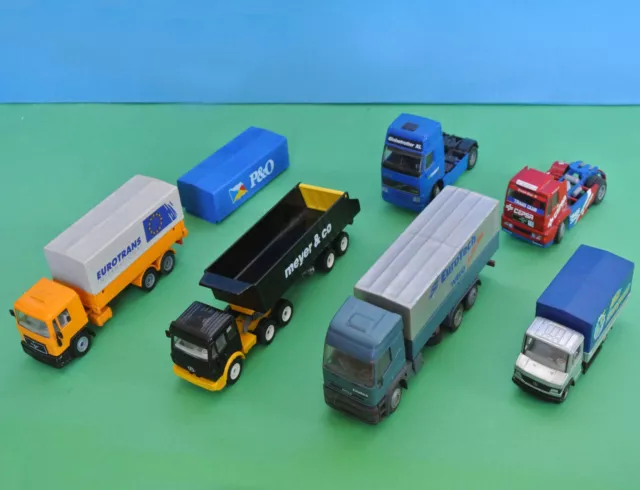 6x LKW Siku 1:55 CONRAD ☆ MAN Mercedes Sattelkipper IVECO Plane T2 Vario Blitz