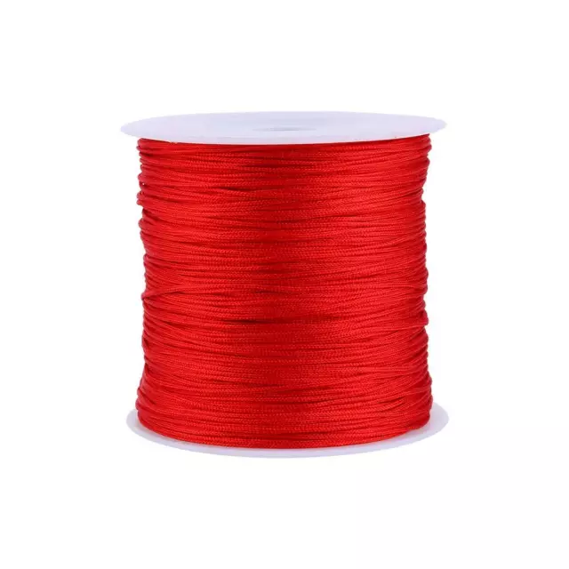 Chinesische Knotenschnur 100M X 0,8mm Rattail Trim Cord String Aus Nylon Rot