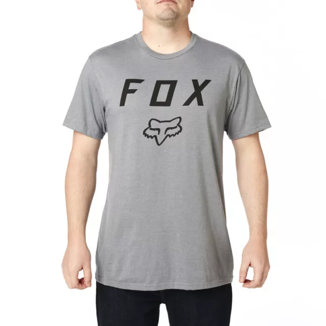 Fox Racing Mens Adults Tee Legacy Moth In Grey Mx Motocross Skate Bmx Styled