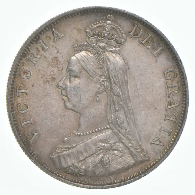 Better Date - 1887 Great Britain 1 Florin World Coin - Silver *313