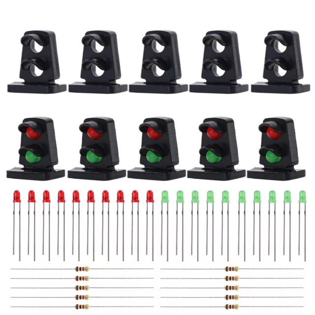 JTD21 10 sets Target Faces With LEDs Railway Dwarf signal HO OO Scale 2 Aspects