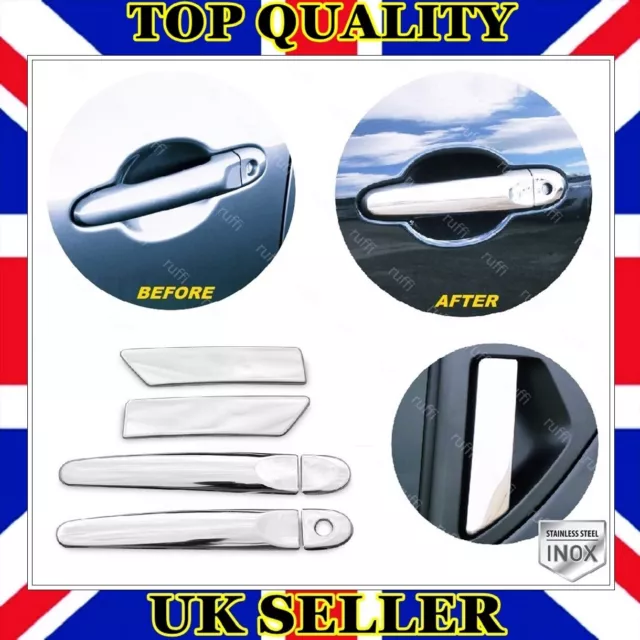 Chrome Door Handle Cover 4 dr (Keyless) S.STEEL For NISSAN JUKE F15 2010 to 2018