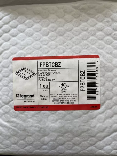 New Legrand Wiremold Fpbtcbz Blank Flanged Floor Box Cover Floor Port Tile
