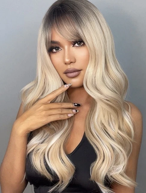 Perruque Synthétique Blonde Doré Longue Et Ondulée - Avec 4 Bonnets - Neuf Sans étiquettes