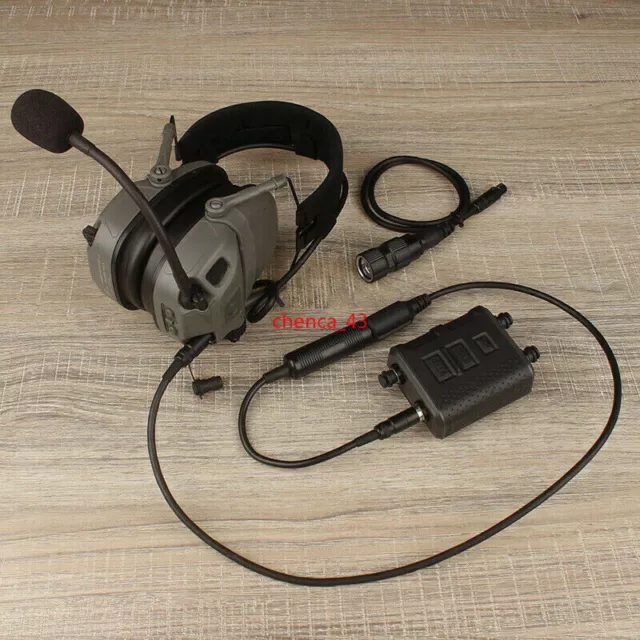 FCS AMP Dual-Channel Pickup Noise Reduction Tactical Headsets V60 PTT Upgraded 3