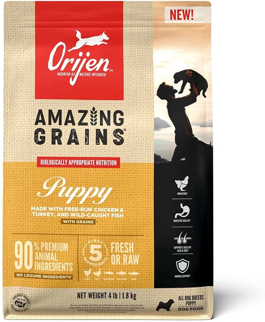 ORIJEN® Dry Dog Food, High Protein, Amazing Grains Puppy 4LB