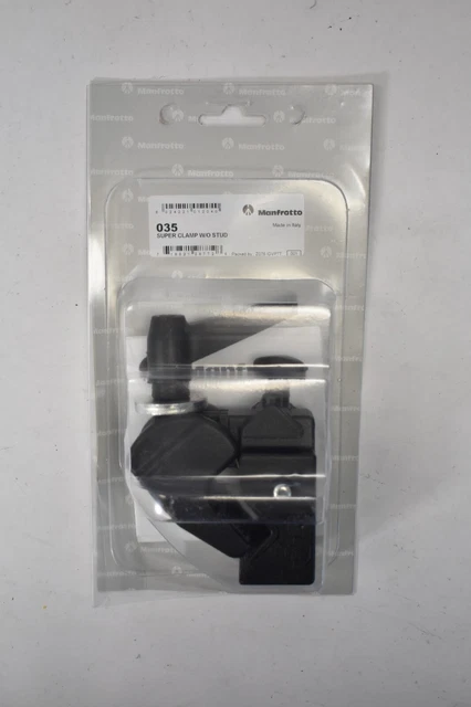 Manfrotto 035 Super Abrazadera Negra sin Perno Reemplaza 2915 Cabezal de Articulación Doble Bola