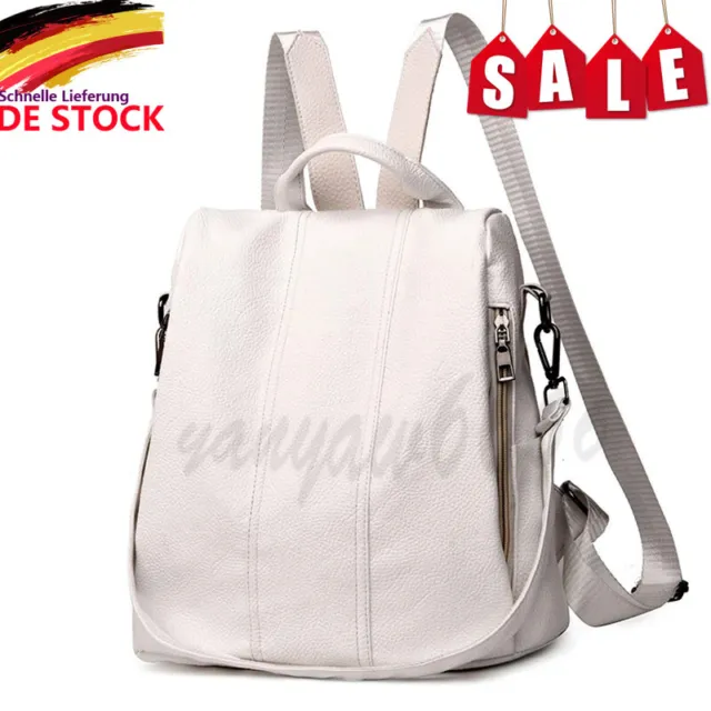 Rucksack Damenrucksack Anti-Diebstahl Umhängetasche Leder Große Schulter Tasche