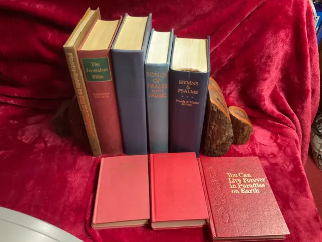 8x Vintage Antique Religious Books Prayer Hymn Christian Interest Job Lot Bundle