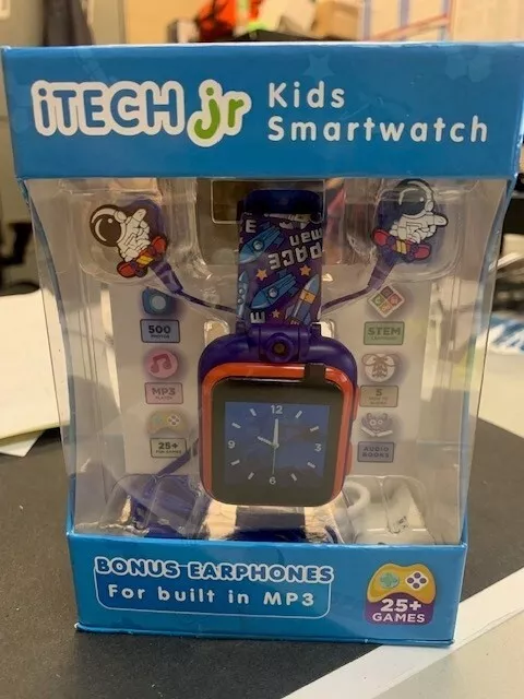 iTech Junior Boys or Girls Earbuds & Smartwatch Set - Space Print (NEW)