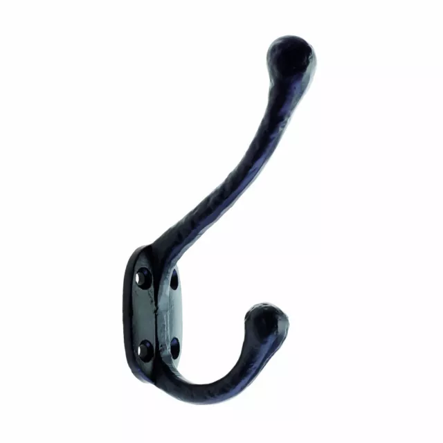 Cast Iron Hat & Coat Hook Wall Door Antique Vintage Bathroom Rustic Black - 7117