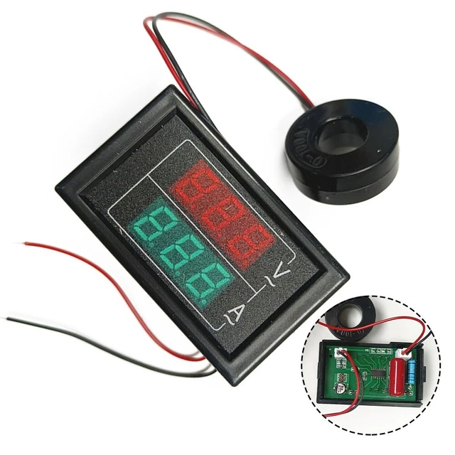 Voltmetro E Amperometro Digitale LED - Misuratore Di Corrente CA 0-100A E Tensione 60-500V - Foto 3