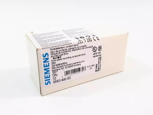 ( 5,00€/ Unité) 3 Pièce Siemens 3SB3 400-0D Élément de Commutation, Contact Bloc