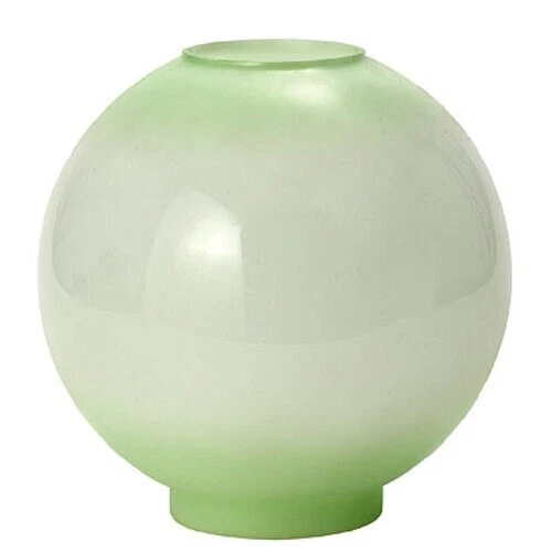 9" Green Tint Glass Ball Globe Oil Lamp Shade - 4" Fitter