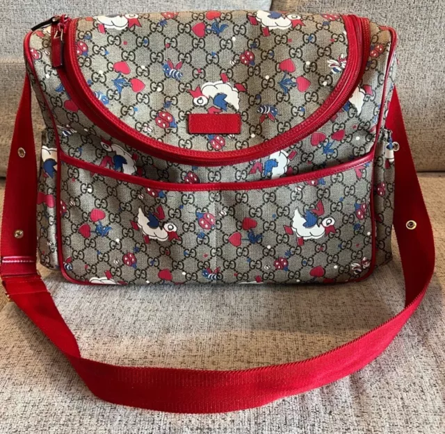 Authentic Gucci Monogram Diaper Bag W/ Changing Pad