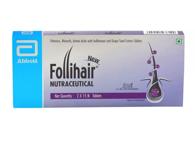 Abbott Follihair Neutraceutical Nourishes & Strengthen Hair Follicles 30 Tablets