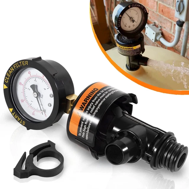98209800 High Flow Manual Relief Valve W/Pressure Gauge Replacement For Pentai