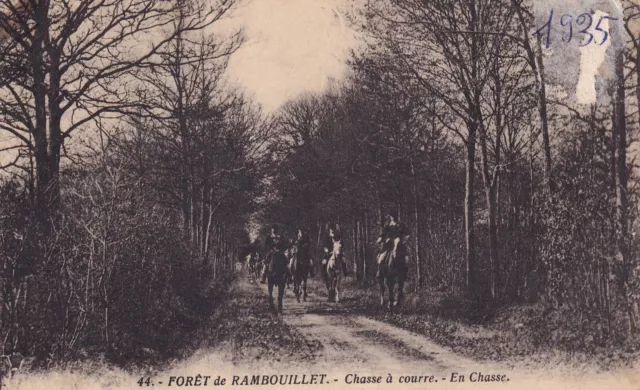 Carte postale ancienne postcard FORÊT DE RAMBOUILLET 44 chasse à courre cheval