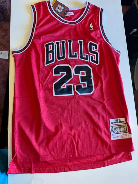 MICHAEL JORDAN CHICAGO Bulls #23 Red throwback vintage mens jersey HOF ...