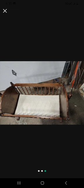 Rare Vintage  Rocking Crib 1950’s Wood