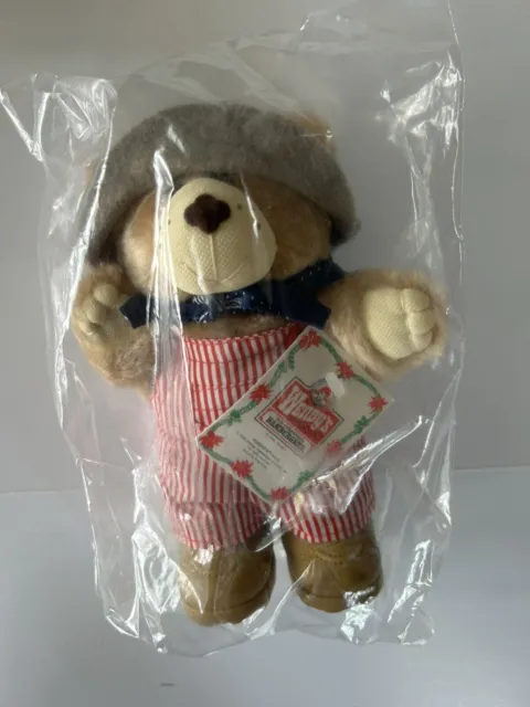 Vintage 1986 Wendy's Dudley Furskin Happy Holiday Plush Bear Stuffed Animal Toy