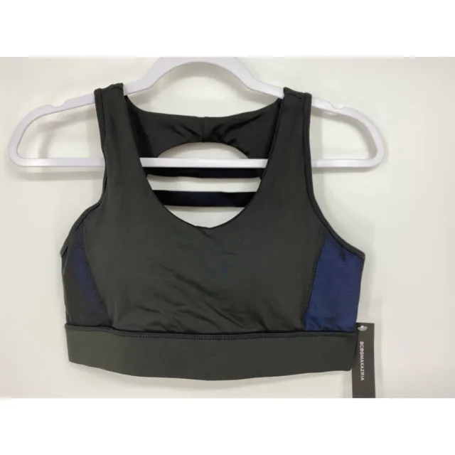 BCBGMAXAZRIA Womens Black Perry Blue Sports Bra NEW Size: Large