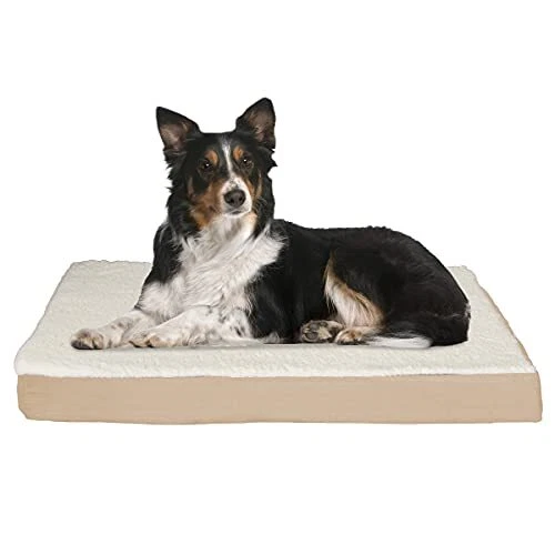 Orthopedic Dog Bed – 2-Layer Memory Foam Dog Bed with Machine Washable Sherpa...