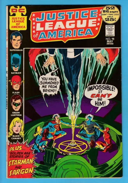 JUSTICE LEAGUE of AMERICA # 98 VFN- 7.5 NEIL ADAMS CVR- GLOSSY US CENTS DC- 1972