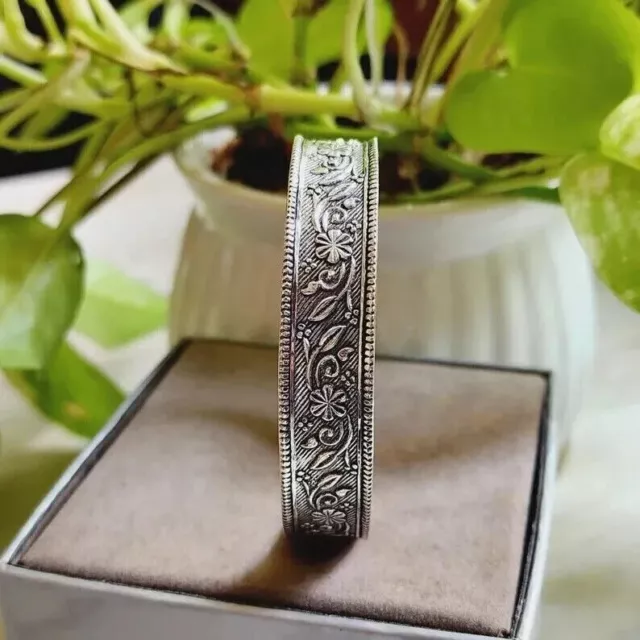 Solid 925 Sterling Silver Beautiful Designer Handmade Bangle Gift For Her S-24