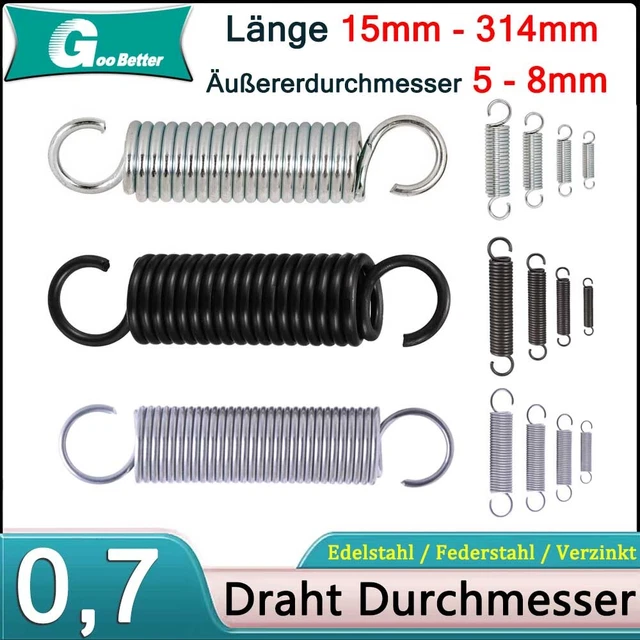 Molla di trazione 0,7 mm filo diametro molla di scarico gancio occhielli tensione molla a spirale