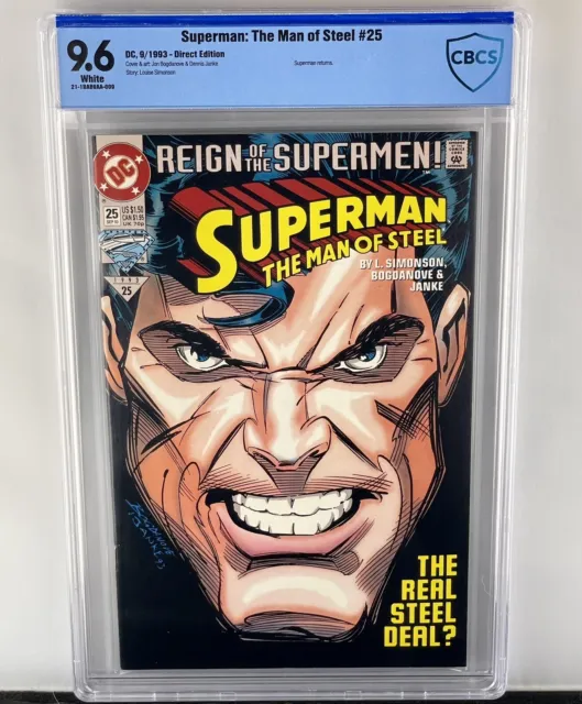 Superman: The Man of Steel #25 CBCS 9.6! Return of Superman! 1993!