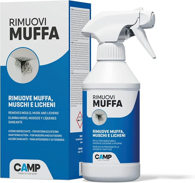 Camp RIMUOVI MUFFA, Antimuffa Igienizzante Professionale, Elimina Rapidamente Mu