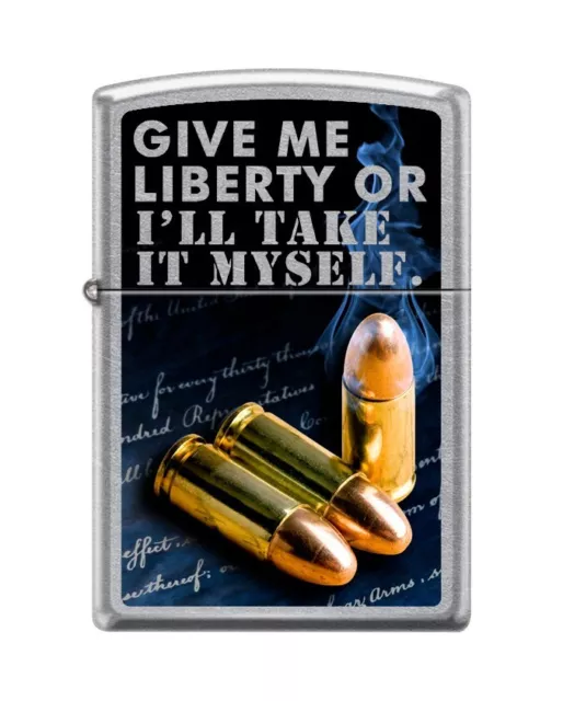 Zippo 1203, Give Me Liberty or I'll Take It Myself, Street Chrome Lighter