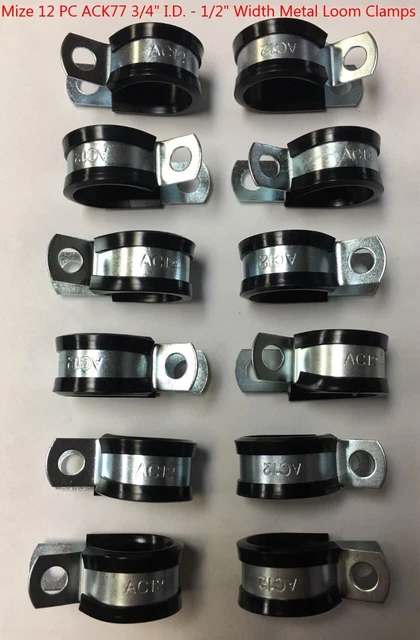 12 PC Mize Wire 3/4" I.D. Metal Loom Clamps 0.265 Mounting 1/2" Width AC12