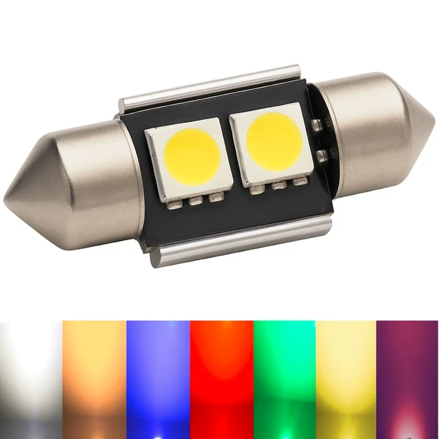 2x 10x LED 31 & 43 Mm Soffitten Innenraum Beleuchtung Weiß Blau