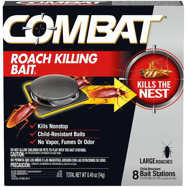 COMBAT ROACH KILLING Bait, Roach Bait Station for Large Roaches, Kills ...