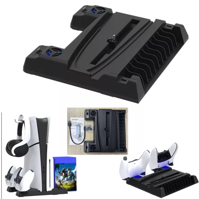 Für PS5 Slim/PS5 Spielkonsole Kühlung Fan Base Storage Rack Griff Dual Charging