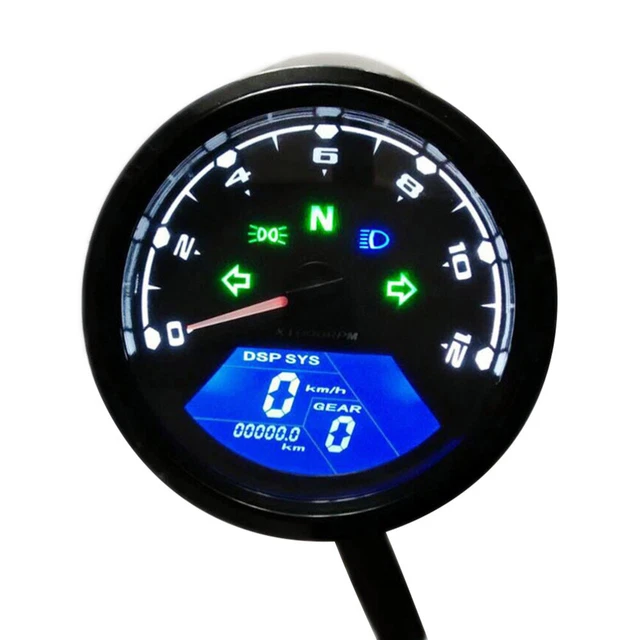 Misuratore automatico 12000 giri/min Misuratore carburante voltmetro digitale tensione batteria moto