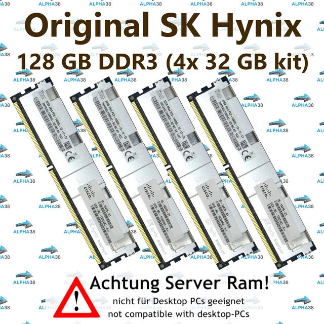 Mémoire Serveur 32GB (2 X 16GB) 240-Pin DDR3 Sdram Ecc Enregistré DDR3 1333 (PC3