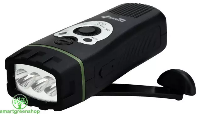 POWERplus Wolf à Remontoir Radio Fm & LED Lampe Torche Avec Alarme Personnelle