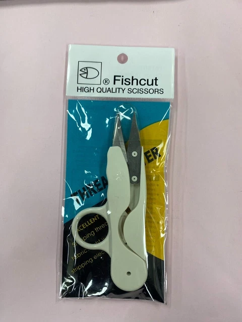 Spring Action  Thread Clipper/Snipper with Finger Loop (White Color)